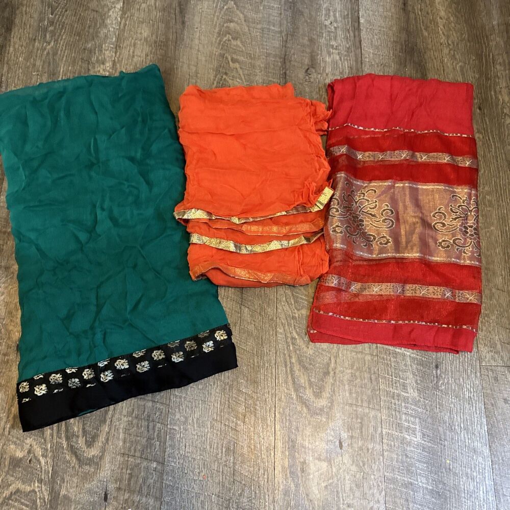 Lot Of 3 South Asian Dupatta Scarves